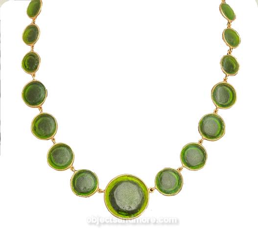 Bubble Glass Necklace Green by MICHAEL MICHAUD